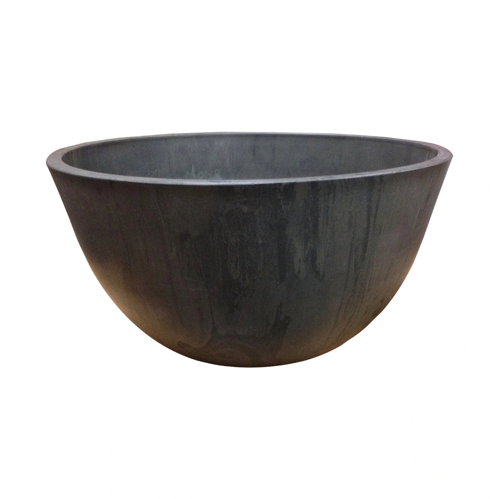 Respect Charcoal 31cm Green Earth Low Bowl Planter – eco recycled charcoal plastic low bowl planter for outdoor gardens