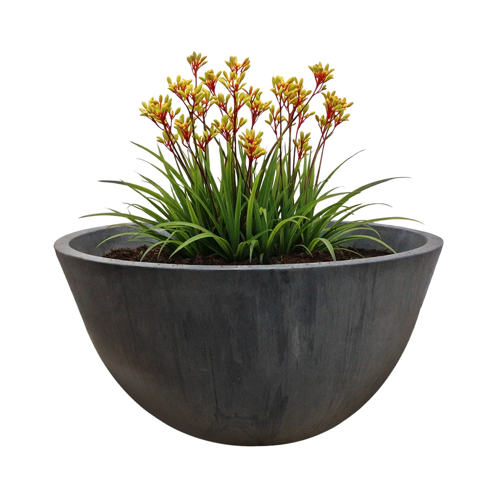 Respect Charcoal 41cm Green Earth Low Bowl Planter – large eco-friendly charcoal low bowl garden planter