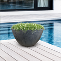 Respect Charcoal 51cm Green Earth Low Bowl Planter – extra large charcoal recycled plastic low bowl outdoor planter