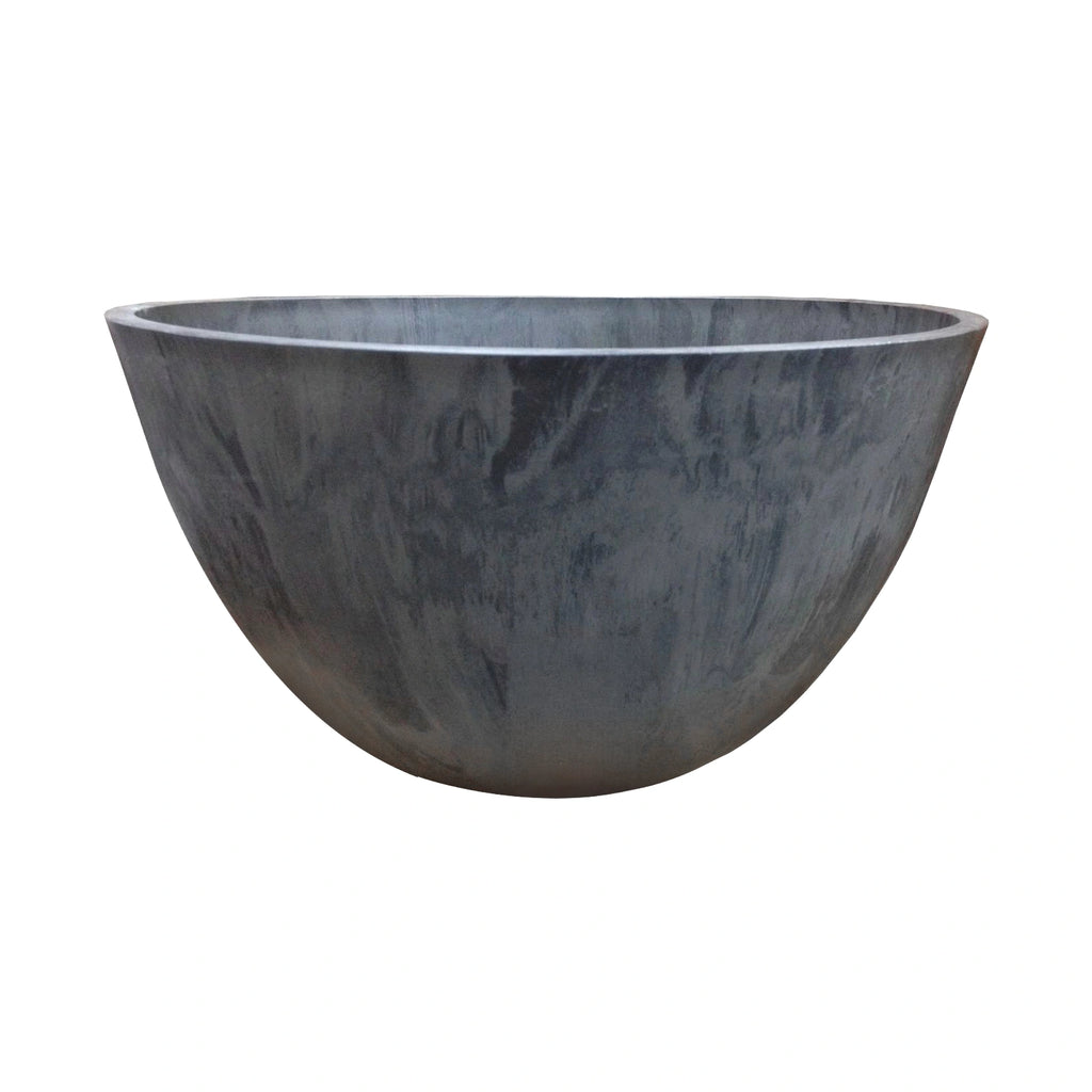 Respect Charcoal 51cm Green Earth Low Bowl Planter – extra large charcoal recycled plastic low bowl outdoor planter