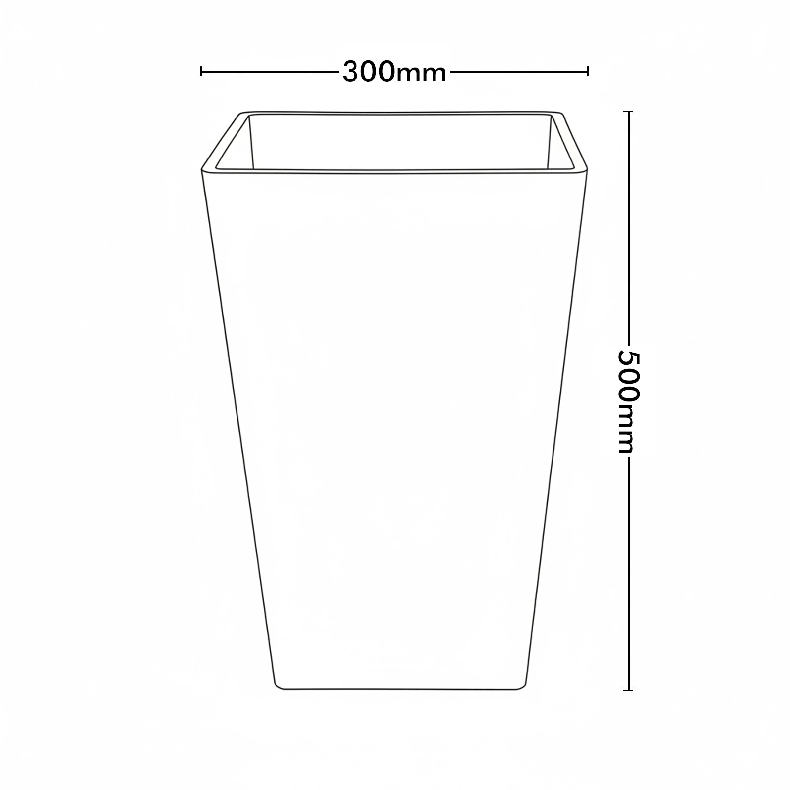 Respect Dark-Grey 50cm Green Earth Tall Square Planter