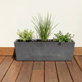 Respect Dark Grey 65cm Green Earth Trough – large eco dark grey recycled plastic trough for outdoor balcony and patio gardens