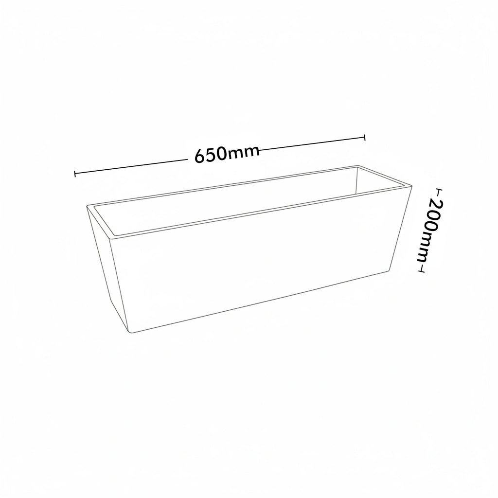 Respect Dark Grey 65cm Green Earth Trough – large eco dark grey recycled plastic trough for outdoor balcony and patio gardens