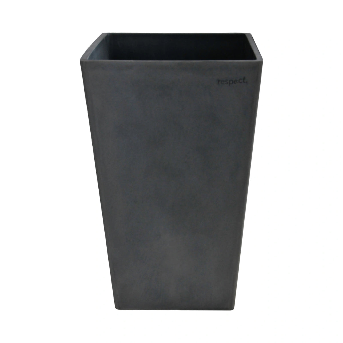 Respect Dark Grey 70cm Green Earth Tall Square Planter – large eco dark grey tall square planter for feature outdoor displays