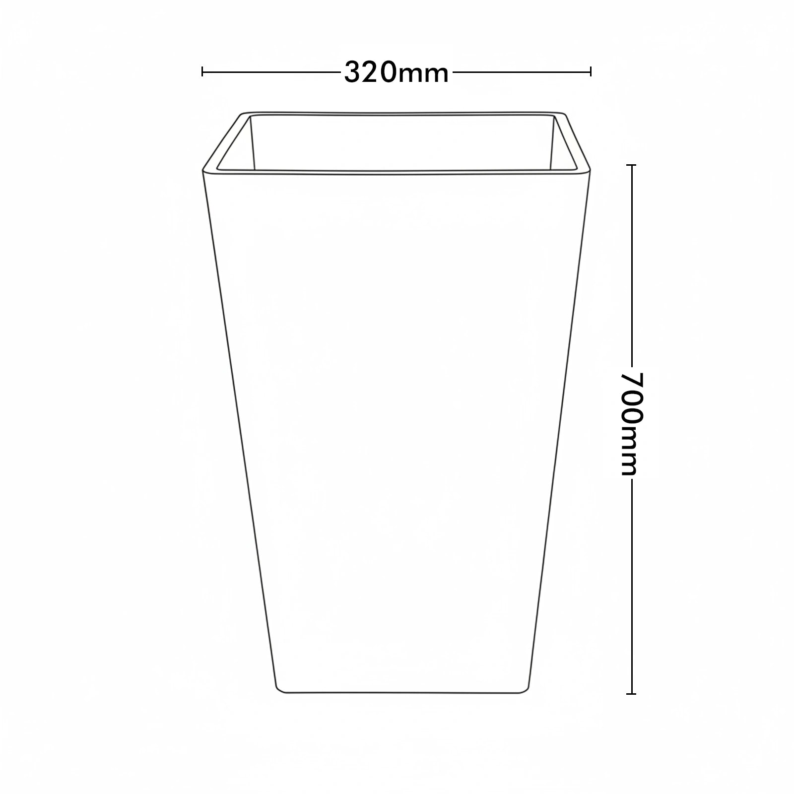 Respect Dark-Grey 70cm Green Earth Tall Square Planter