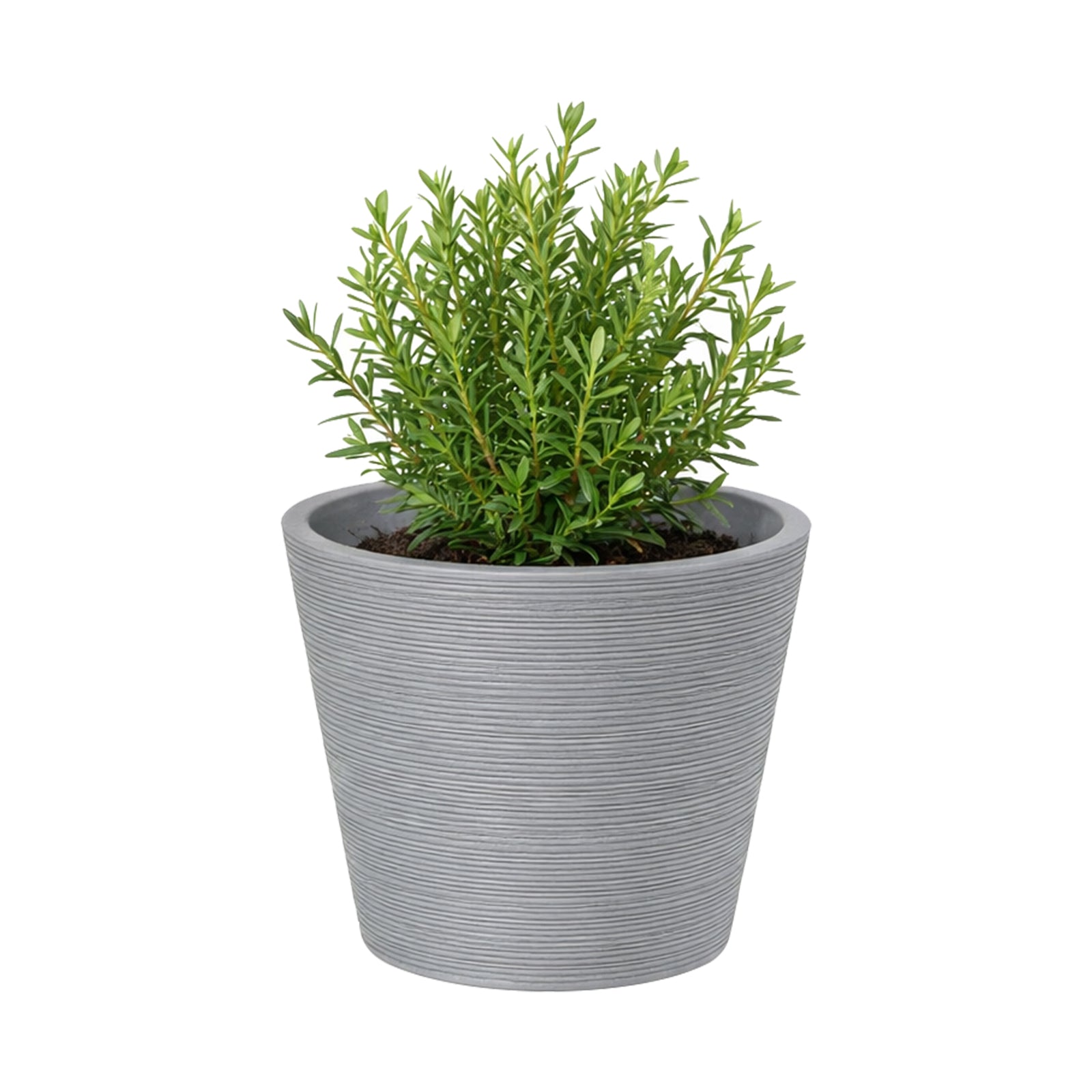 Respect Grey 15cm Green Earth Full Rim Planter