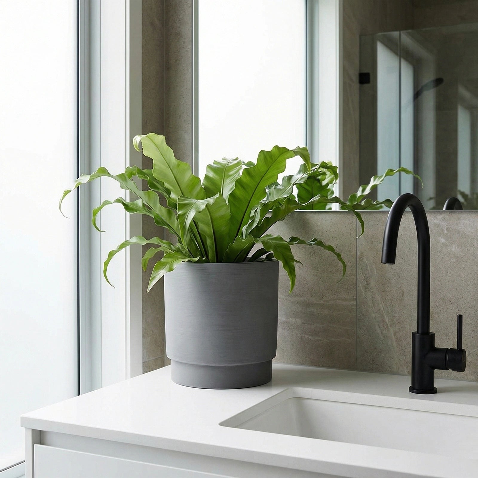 Respect Grey 18cm Cirque Cylinder Planter