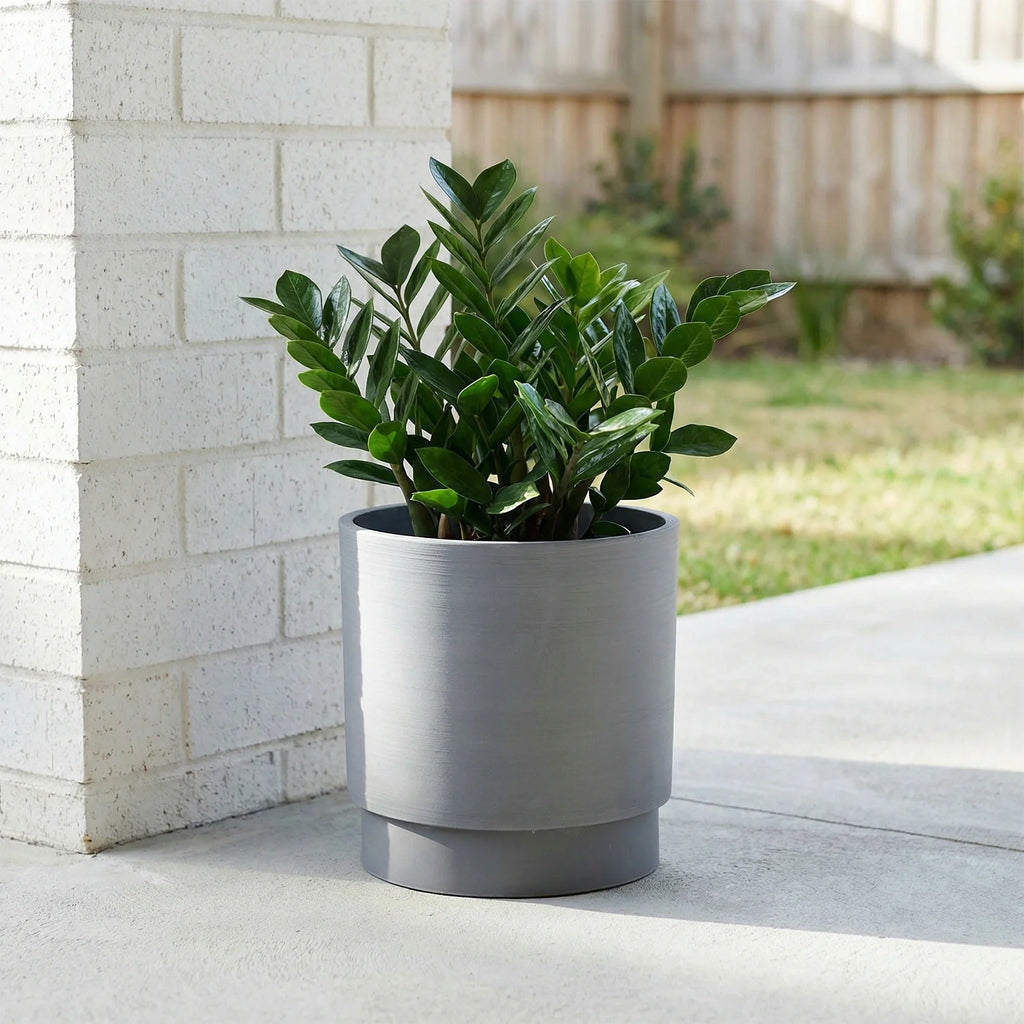 Respect Grey 18cm Cirque Cylinder Planter – sleek grey cylinder pot for contemporary indoor and patio gardens