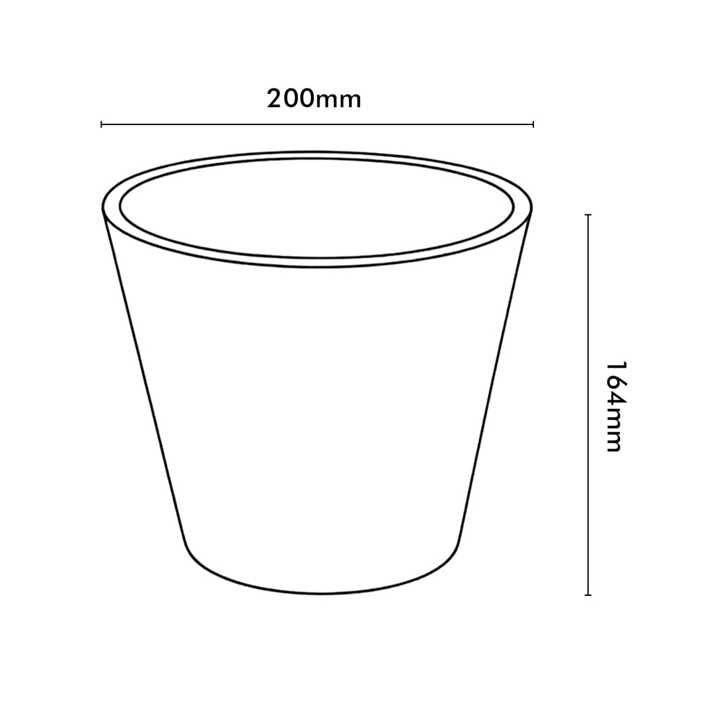 Respect Grey 20cm Green Earth Full Rim Planter – eco-friendly grey recycled plastic pot for indoor and balcony plants