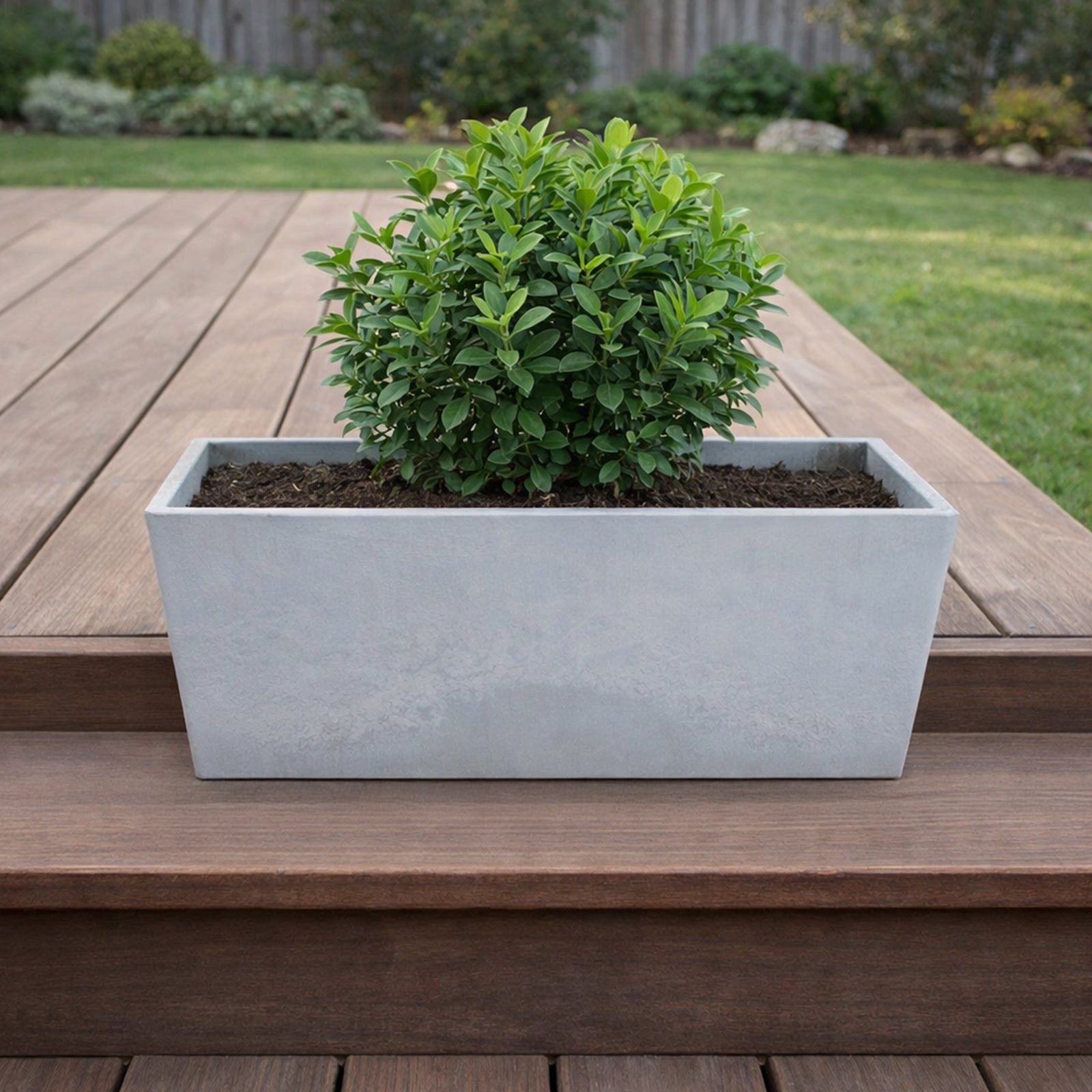 Respect Grey 25cm Green Earth Trough Planter