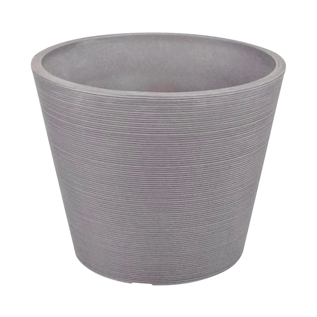 Respect Grey 30cm Green Earth Full Rim Planter – large eco-friendly grey recycled plastic planter for outdoor gardens