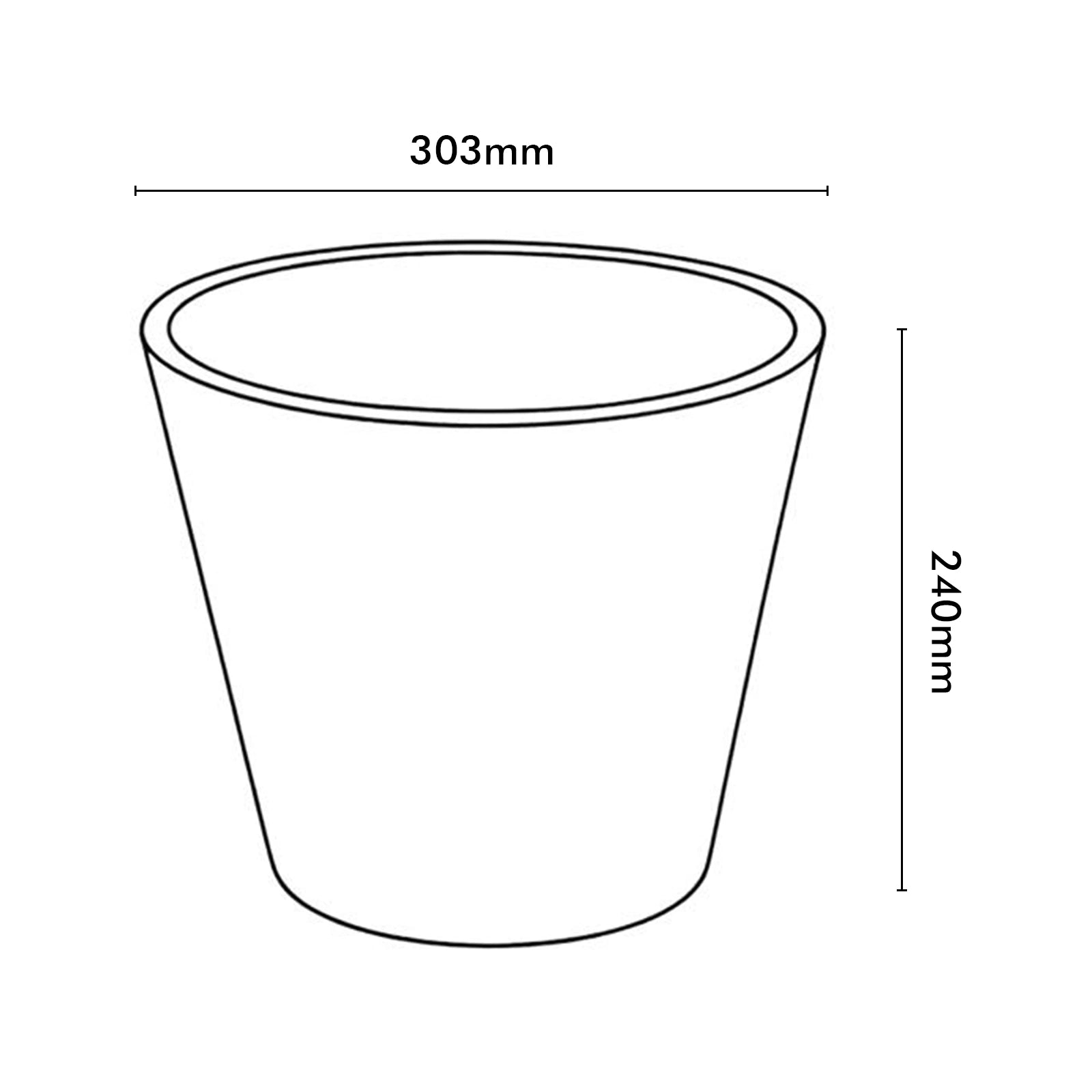 Respect Grey 30cm Green Earth Full Rim Planter