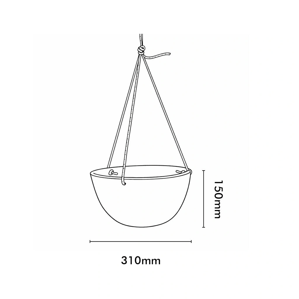 Respect Grey 31cm Green Earth Hanging Planter