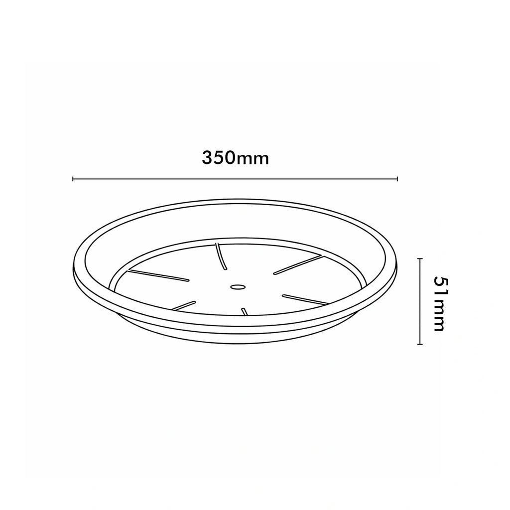 Respect Grey 35cm Cylinda Saucer – medium grey plastic pot saucer for indoor and garden planters