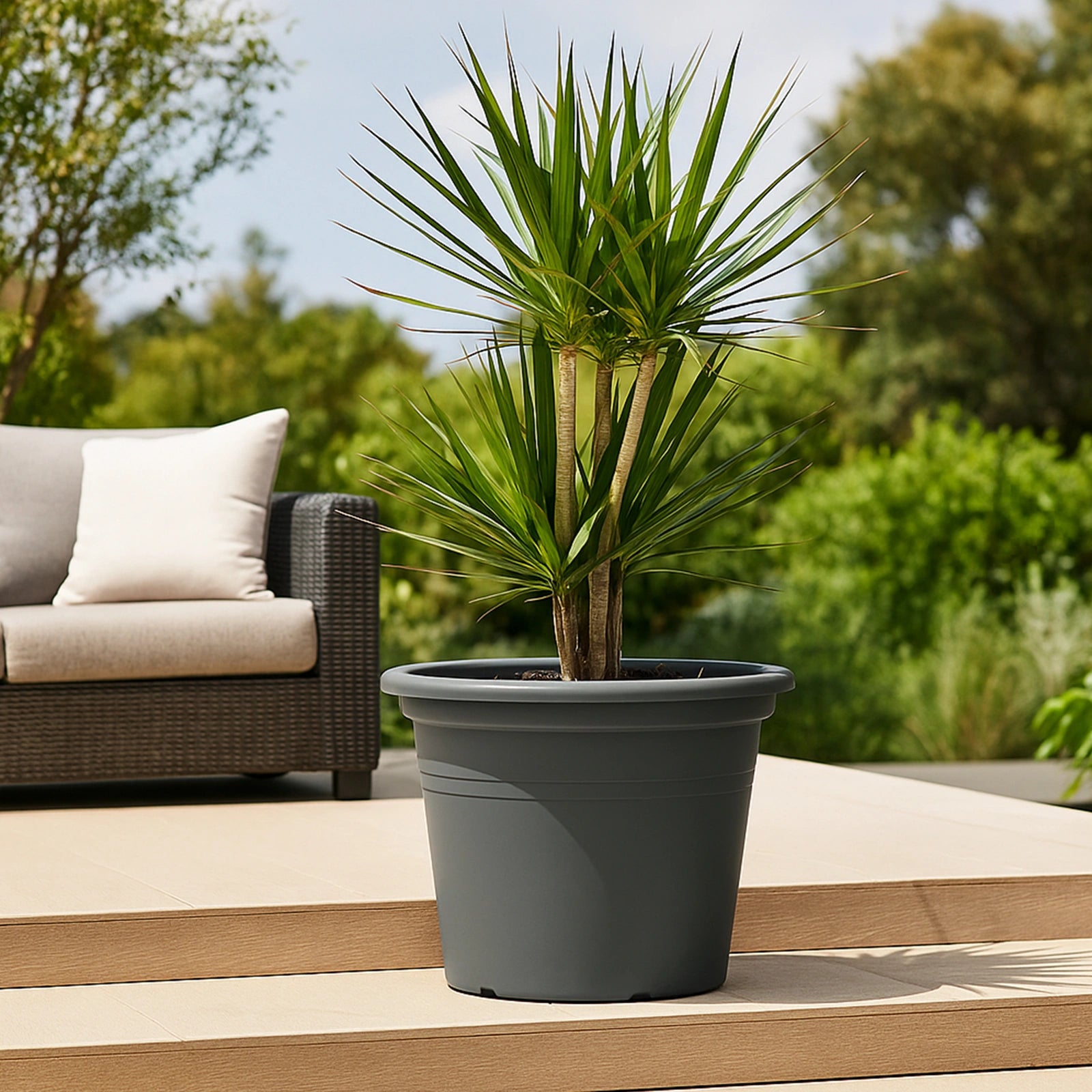 Respect Grey 40cm Cylinda Planter