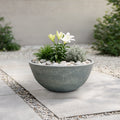 Respect Grey 41cm Green Earth Low Bowl Planter – large grey eco recycled plastic low bowl outdoor garden planter