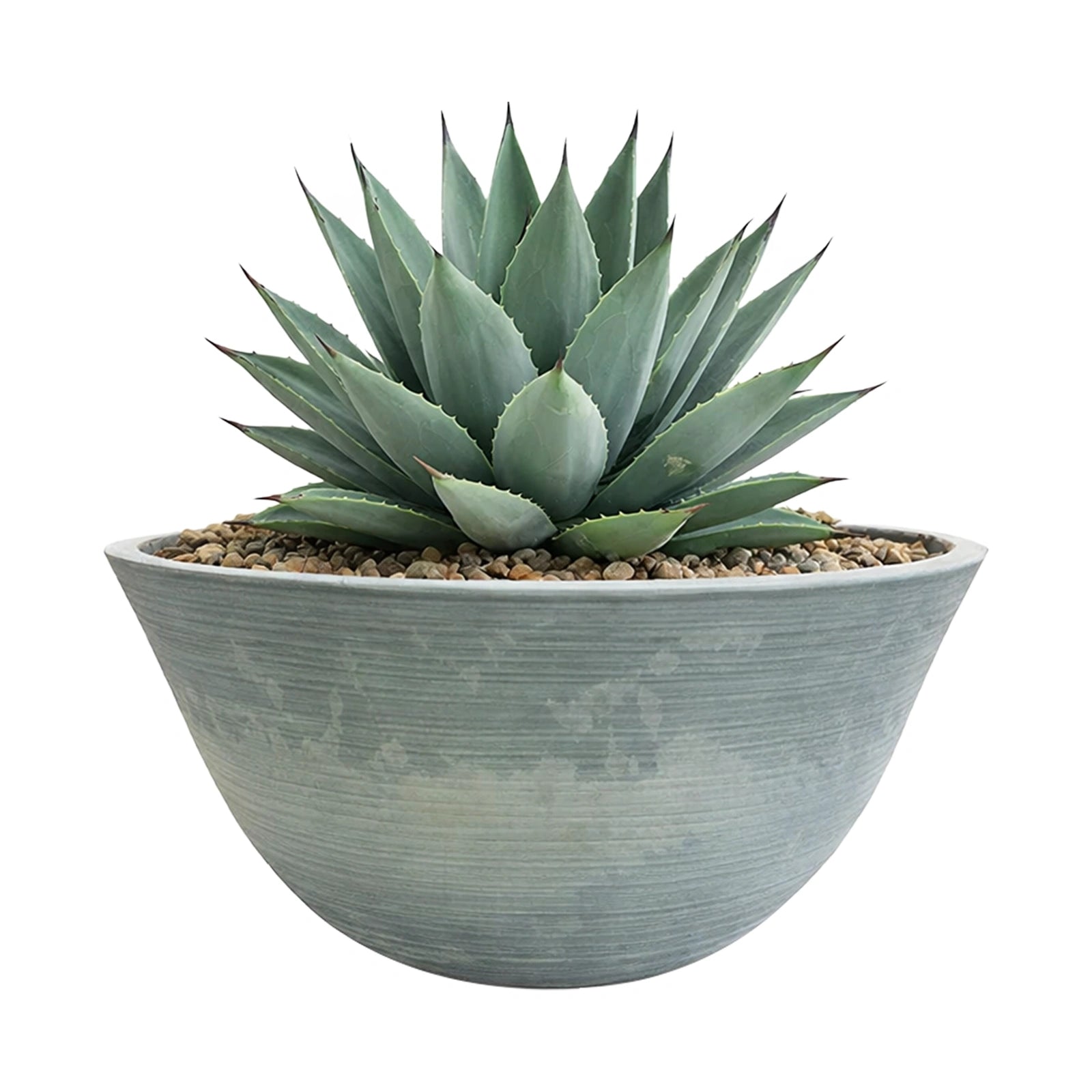 Respect Grey 41cm Green Earth Low Bowl Planter