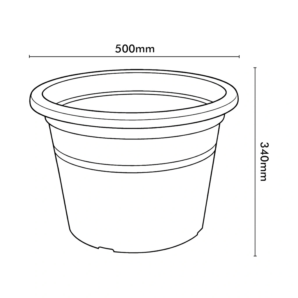 Respect Grey 50cm Cylinda Planter – extra large grey plastic cylinder planter for outdoor garden feature planting