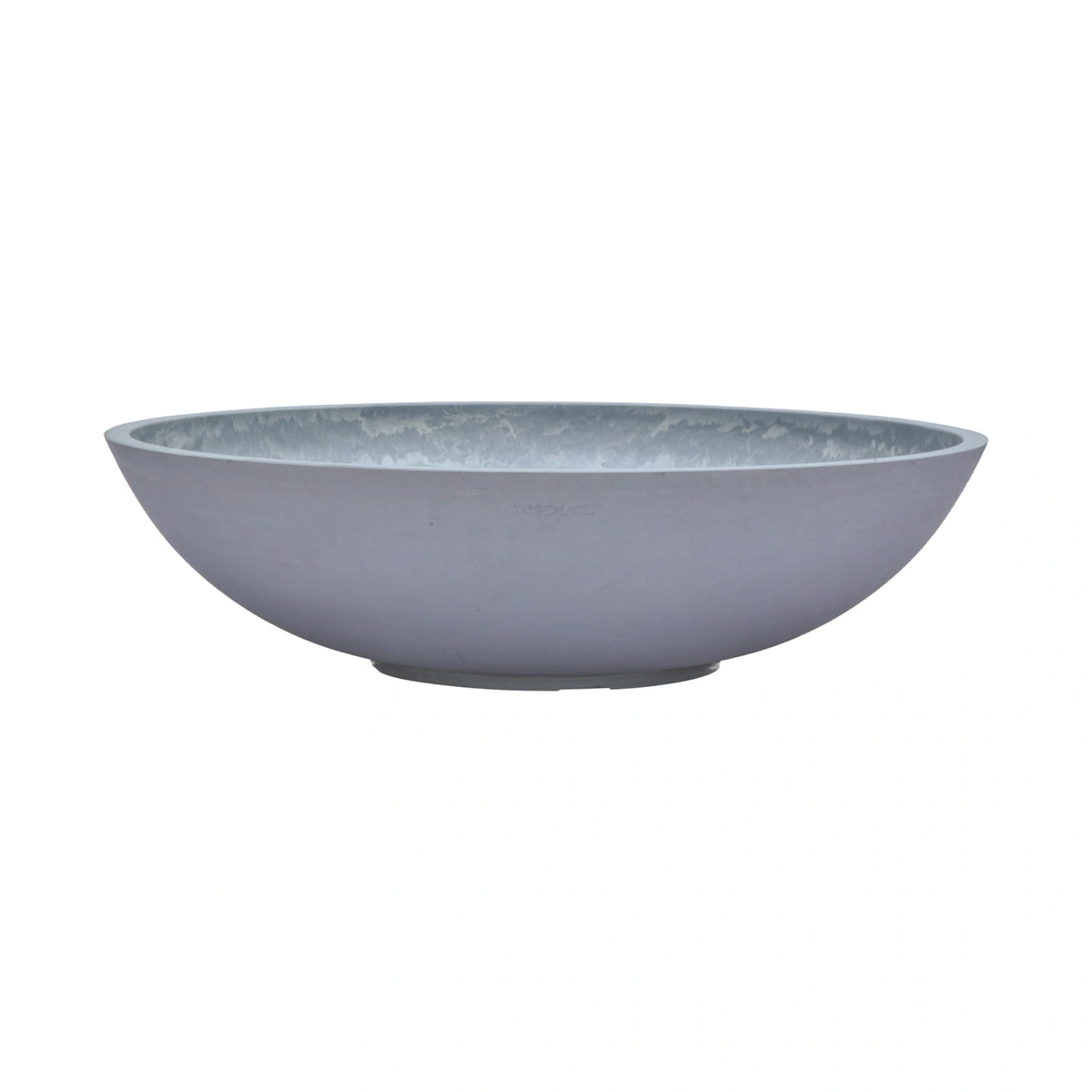 Respect Grey 60cm Green Earth Tapered Low Bowl Planter – large eco-friendly grey tapered low bowl planter for outdoor spaces