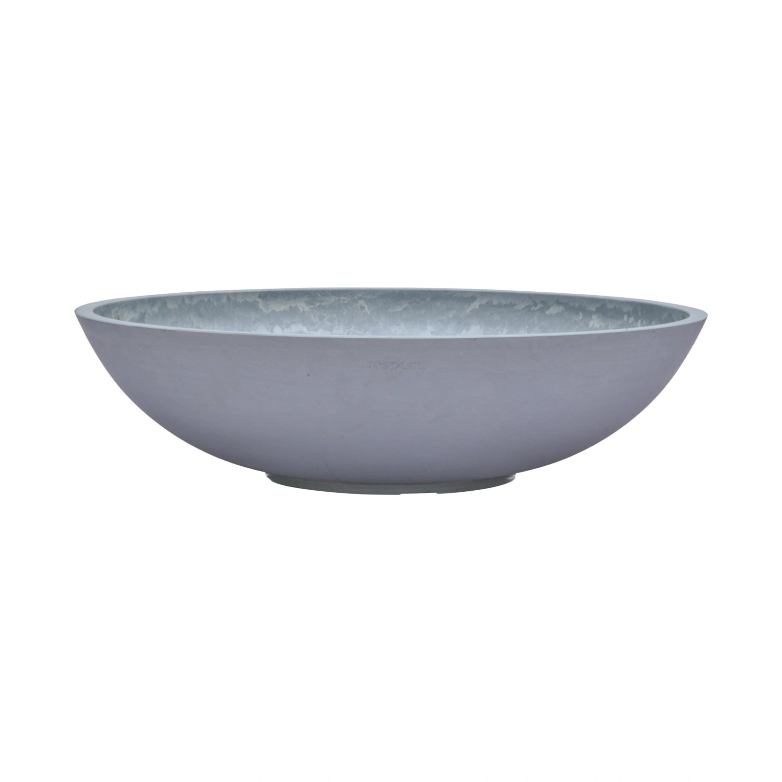 Respect Grey 60cm Green Earth Tapered Low Bowl Planter