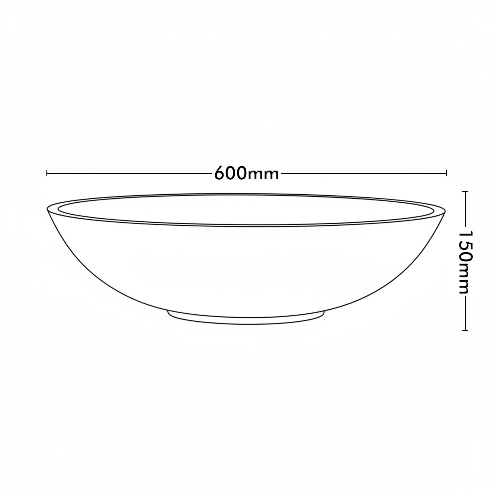 Respect Grey 60cm Green Earth Tapered Low Bowl Planter