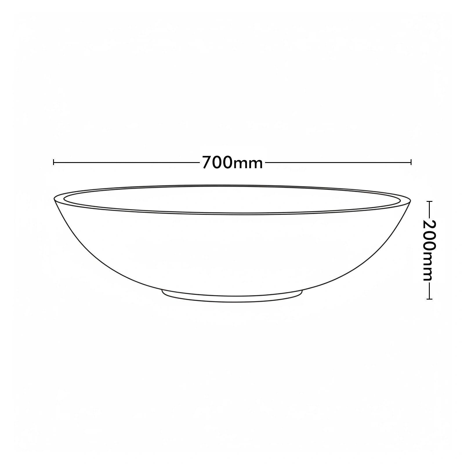 Respect Grey 70cm Green Earth Tapered Low Bowl Planter