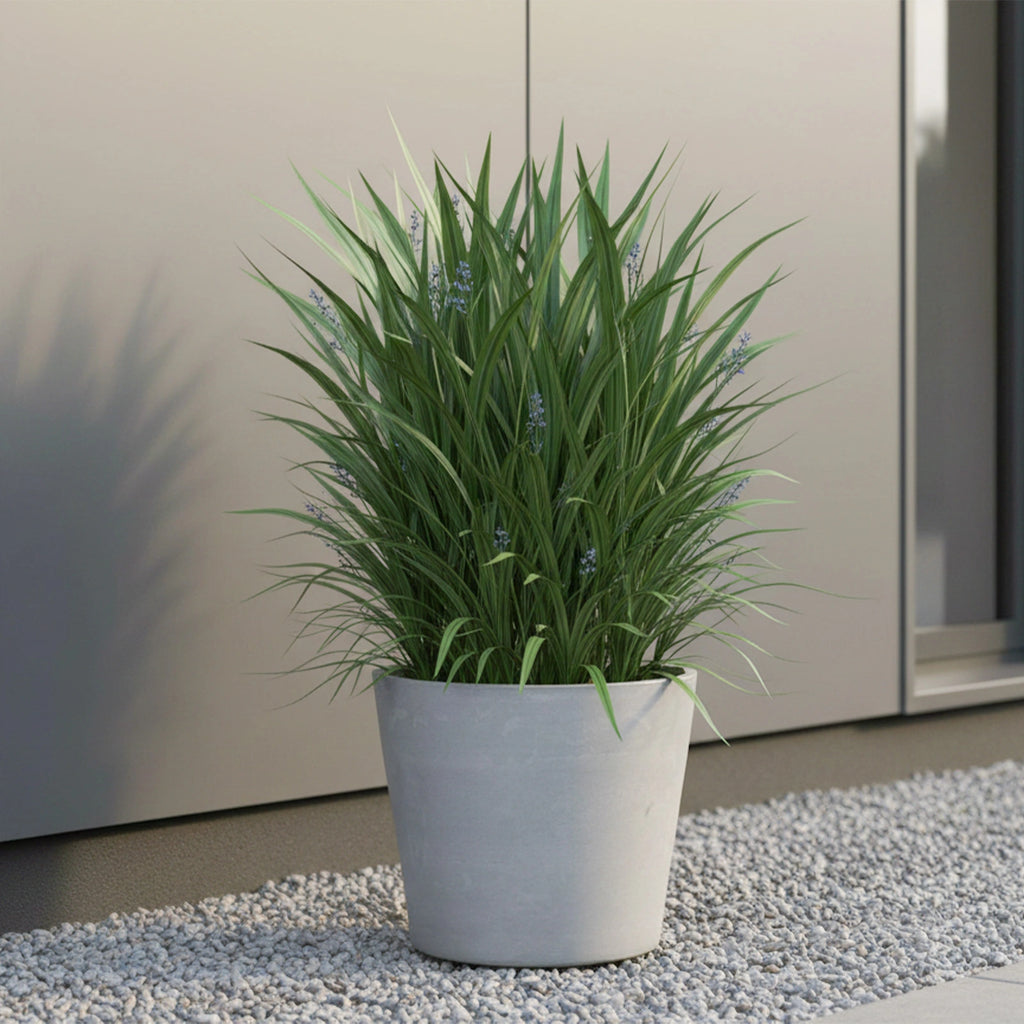 Respect Light Grey 30cm Green Earth Tapered Cylinder Planter – eco-friendly light grey tapered cylinder planter for modern gardens