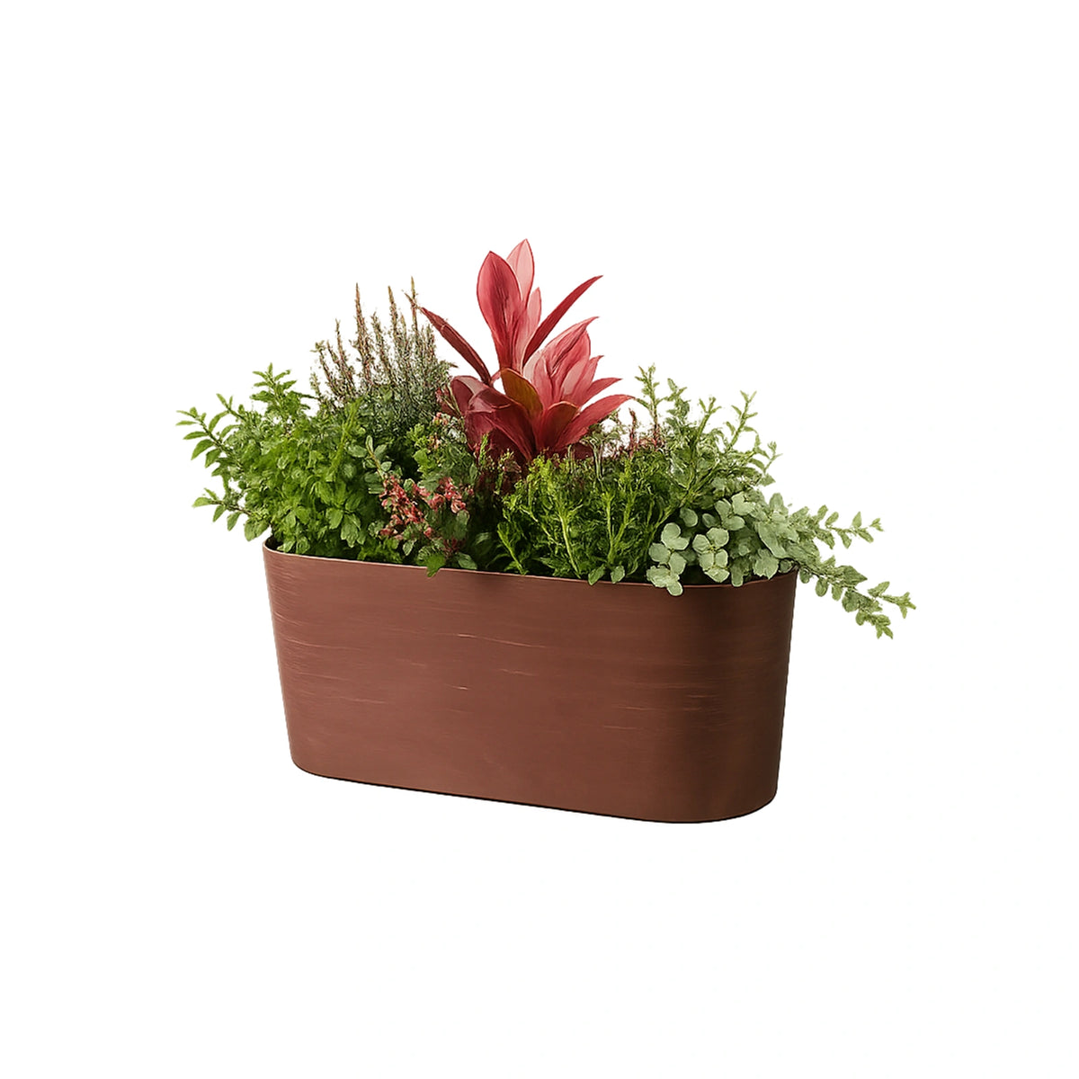 Respect Terracotta 50cm Lightweight Plastic Florence Trough – lightweight terracotta-look plastic trough planter for herbs and flowers