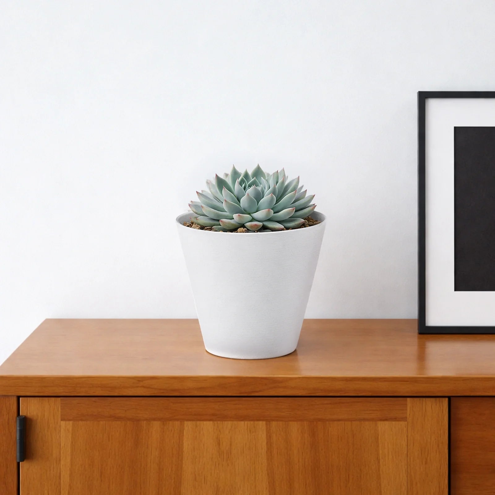 Respect White 16cm Repot Self Watering Planter – small white self watering repot planter for indoor succulents and herbs