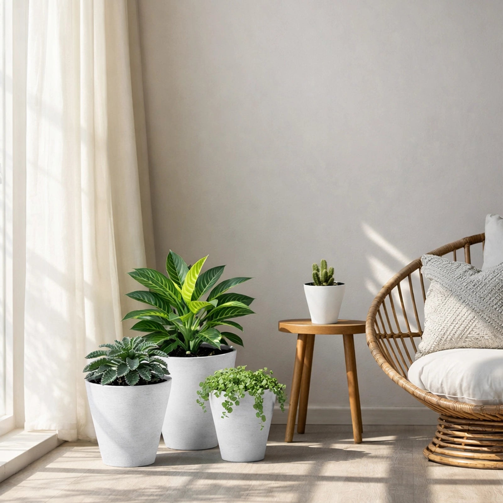 Respect White 16cm Repot Self Watering Planter