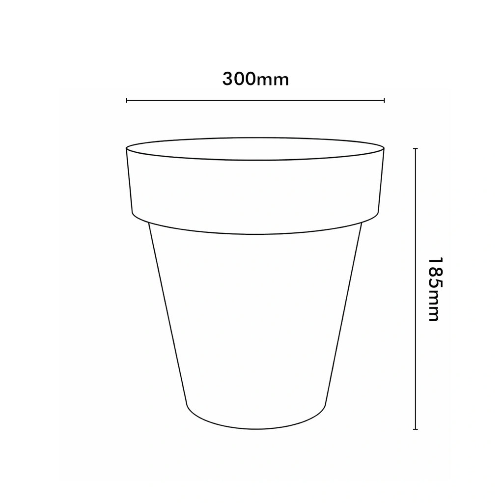 Respect White 30cm Time Planter – modern white plastic pot planter for contemporary indoor and outdoor garden styling