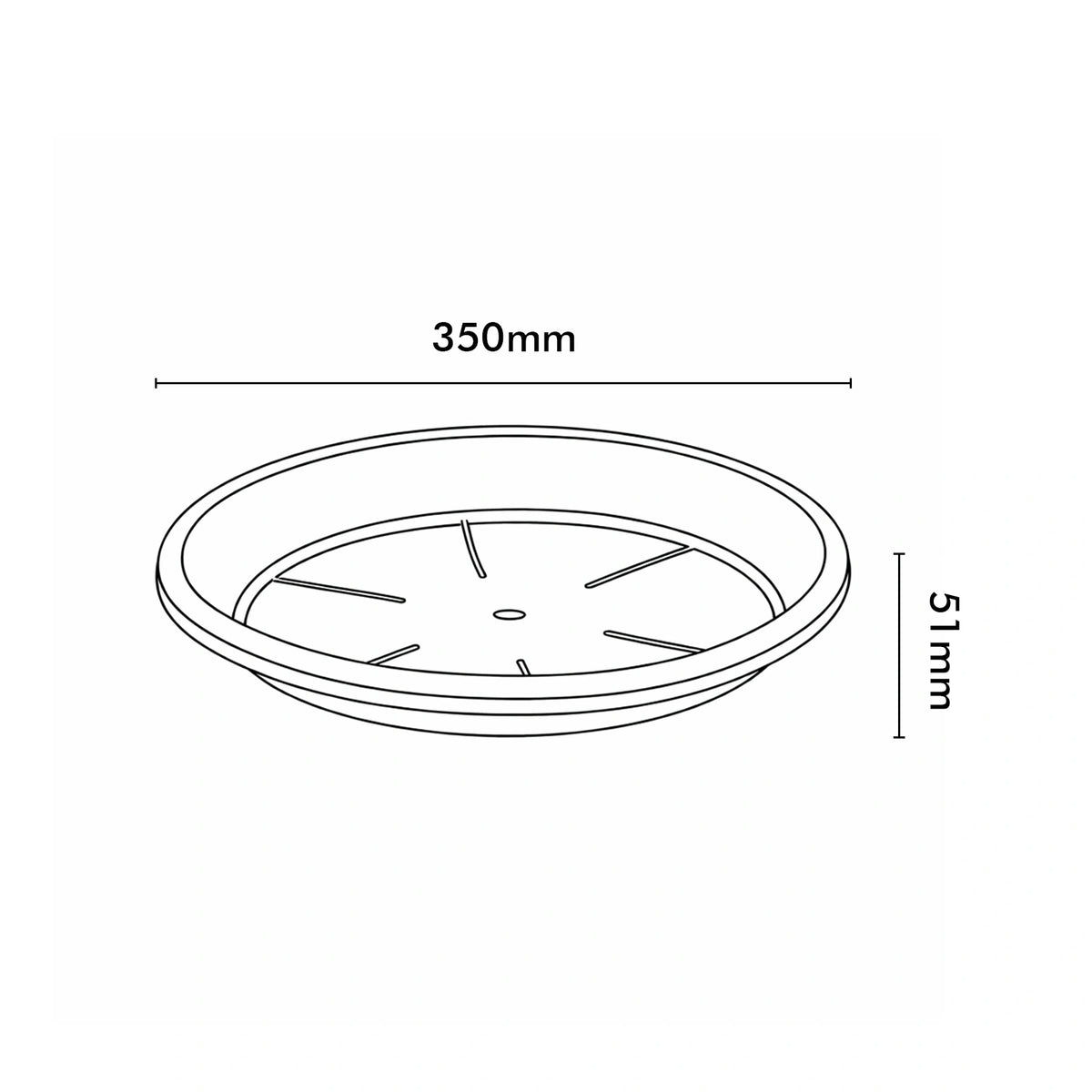Respect White 35cm Cylinda Saucer – medium white plastic pot saucer for garden and indoor planters