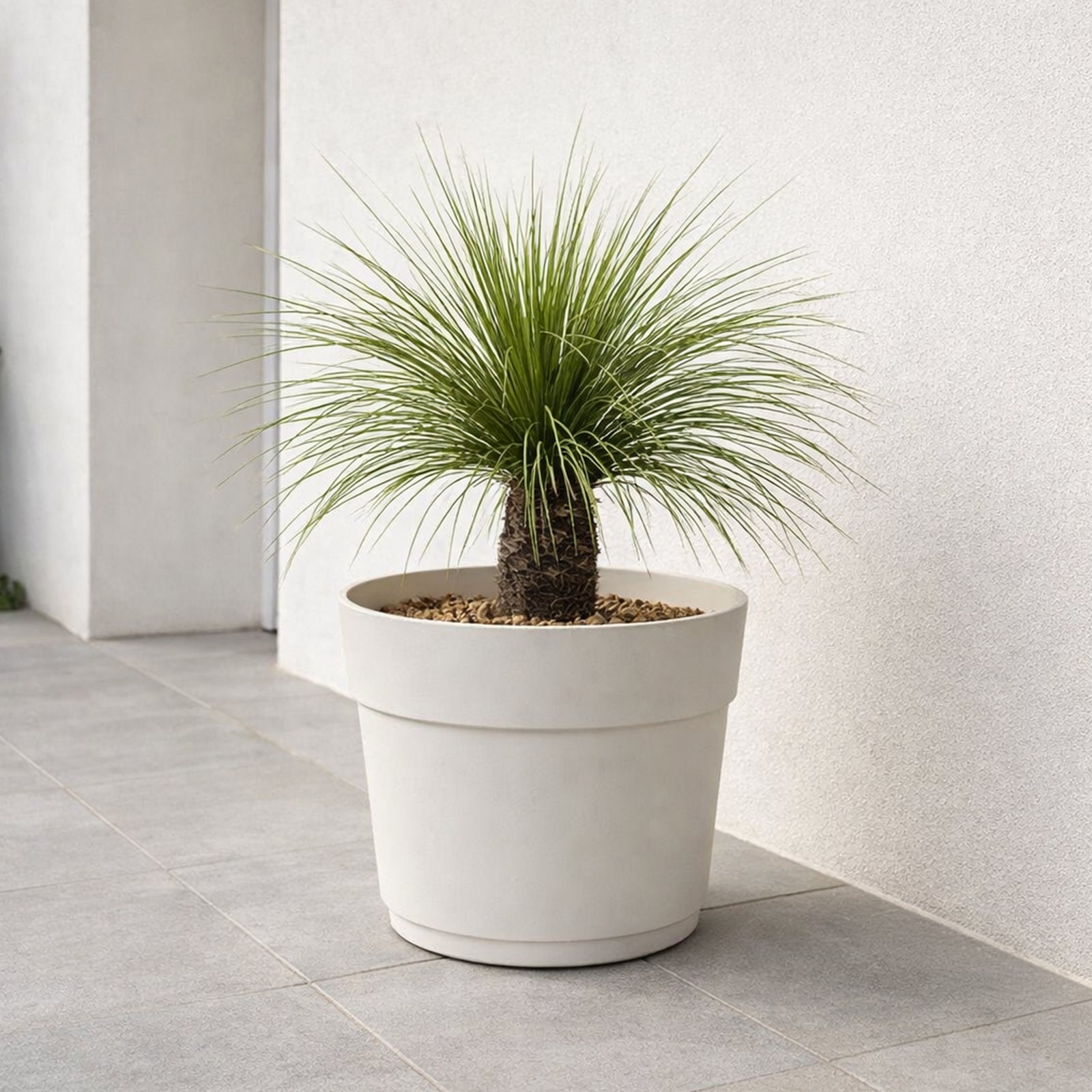 Respect White 38cm Cloud Bloom Self-Watering Plastic Pot