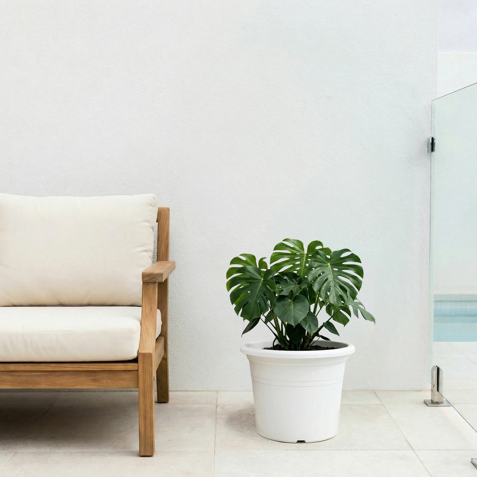 Respect White 40cm Cylinda Planter