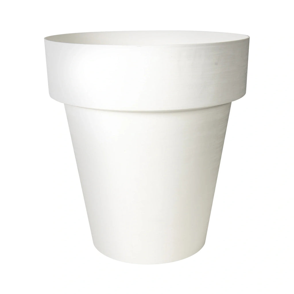 Respect White 40cm Time Planter with Wheels – large moveable white plastic planter with wheels for patio and balcony