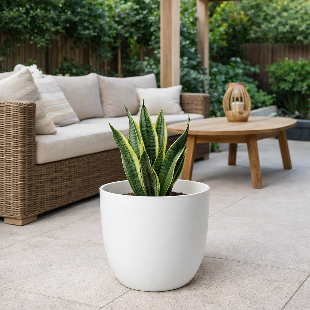 Respect White 48cm Milano Self Watering Planter