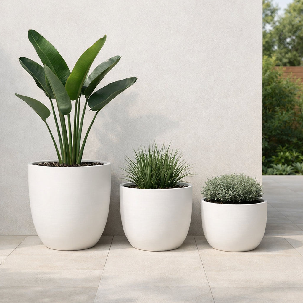 Respect White 48cm Milano Self Watering Planter