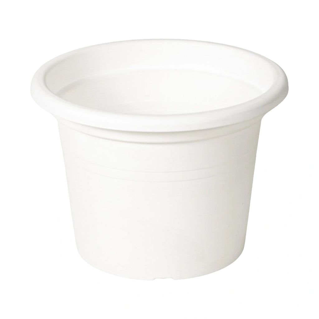 Respect White 50cm Cylinda Planter – extra large white plastic cylinder planter for outdoor garden feature planting