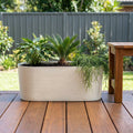 Respect White 50cm Florence Trough – large white plastic trough planter for herbs and flowering plants