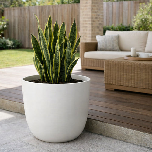 Respect White 58cm Milano Self Watering Planter – extra large white self watering planter for patio and garden displays