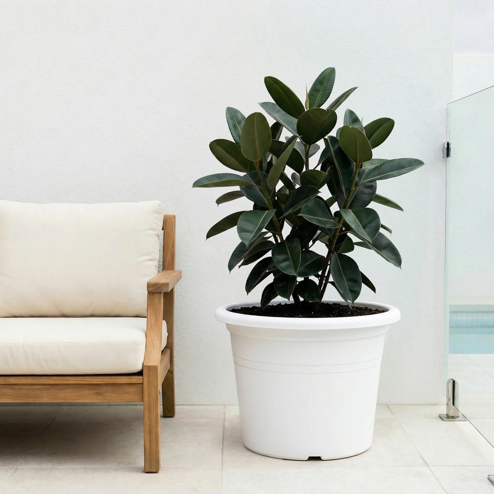 Respect White 60cm Cylinda Planter