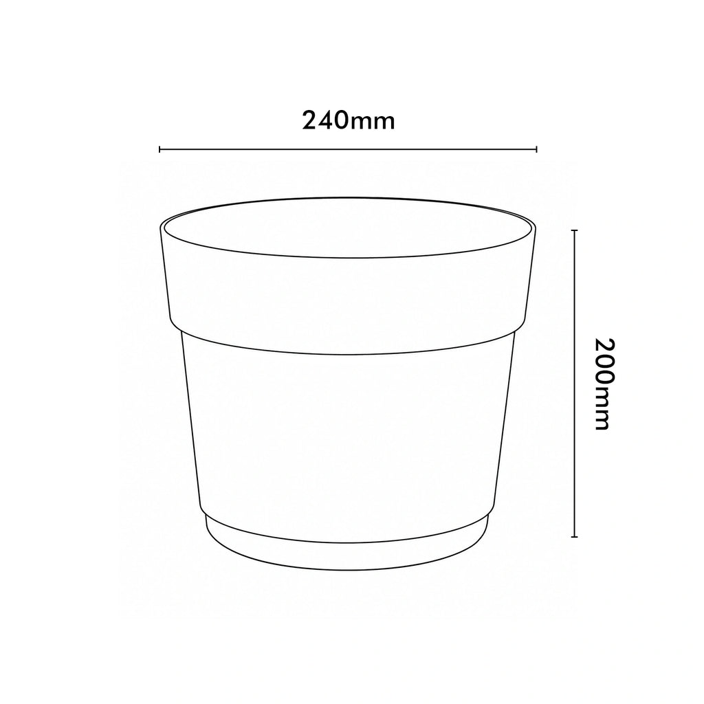 Respect Ash 24cm Bloom Self Watering Plastic Pot – modern ash grey self watering pot for indoor plants and succulents