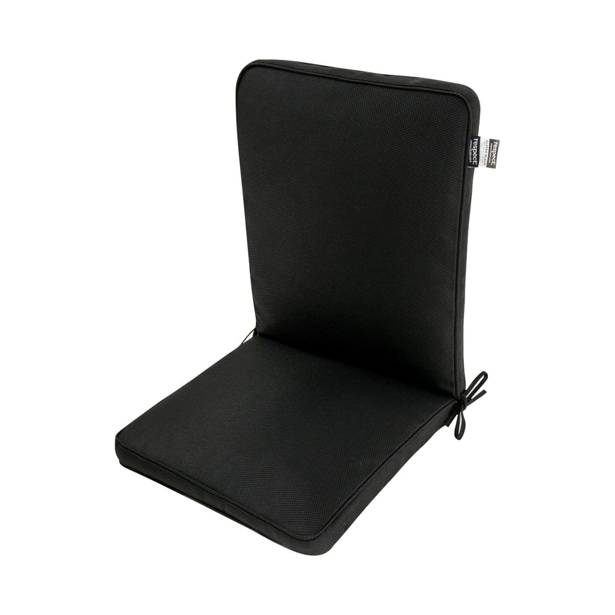 Respect Black 105cm Midback Outdoor Cushion – UV-resistant black mid back cushion for outdoor chairs and garden furniture.