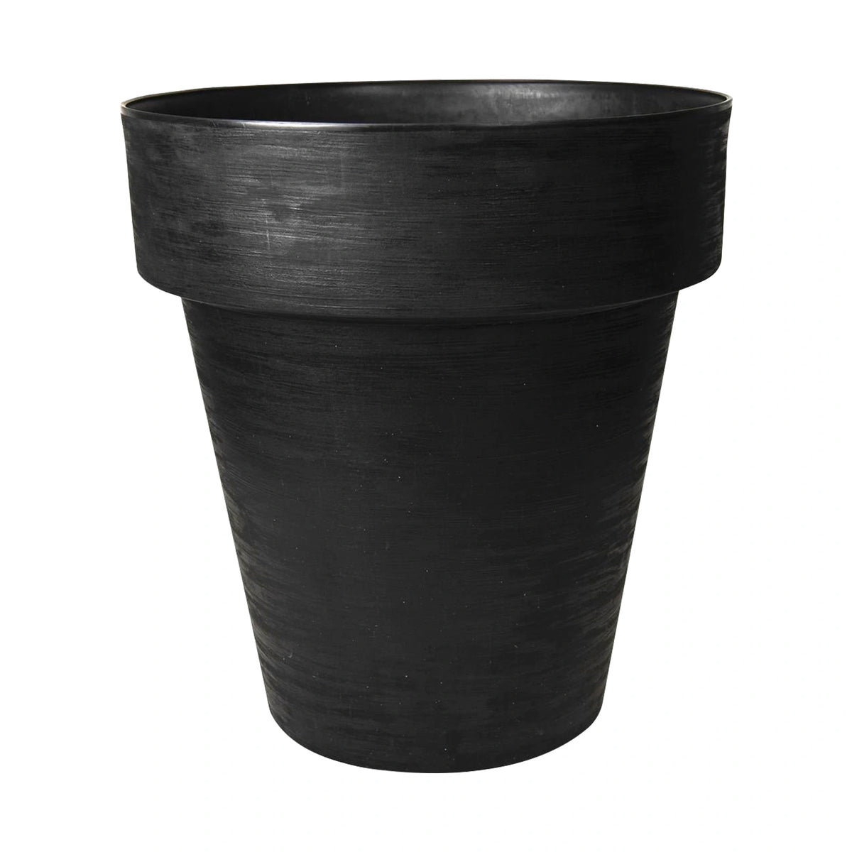 Respect Black 40cm Time Planter with Wheels – large black moveable plastic planter with wheels for patio and balcony.