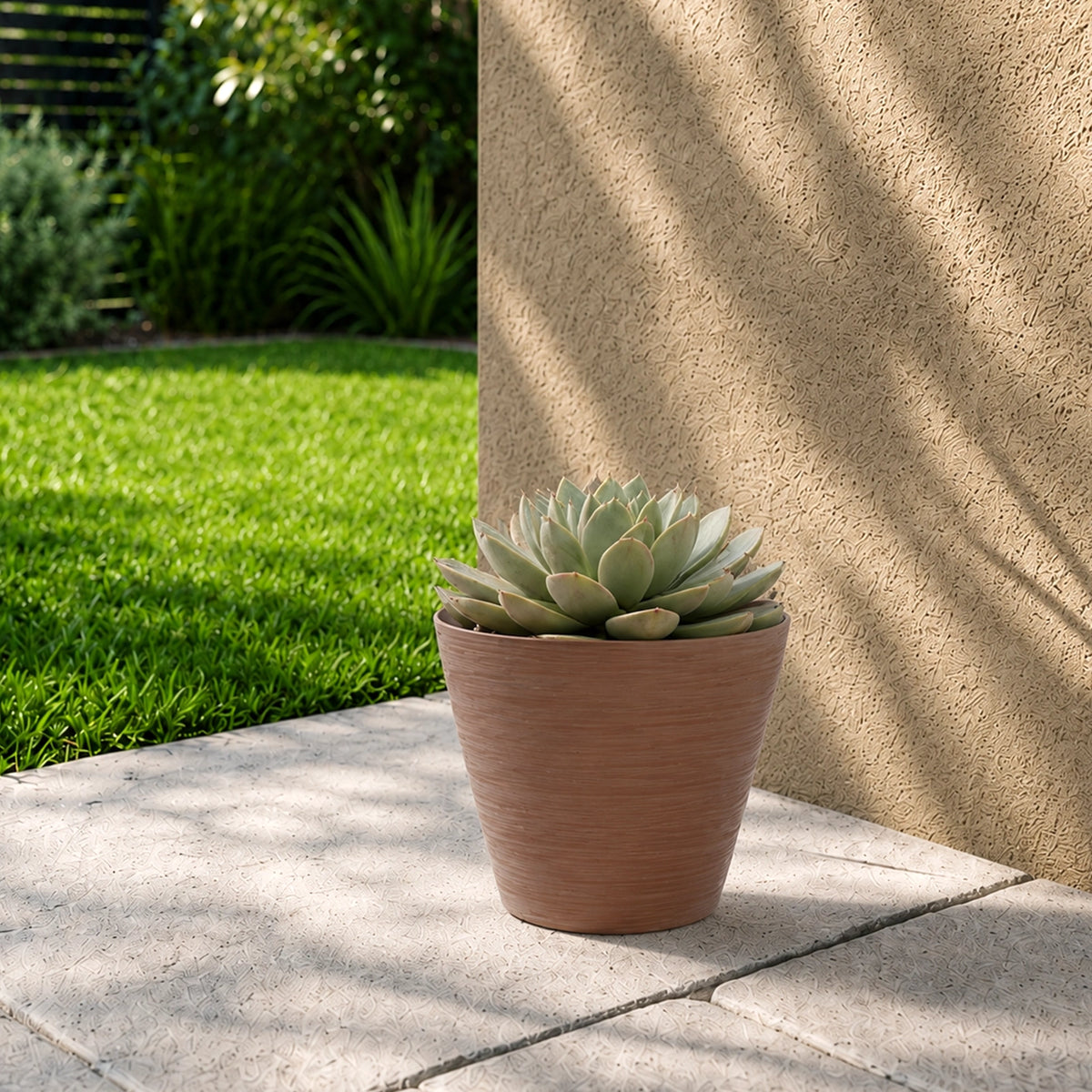 Respect Brown 16cm Terracotta Repot Self Watering Planter – small terracotta-style self watering repot pot for indoor herbs.