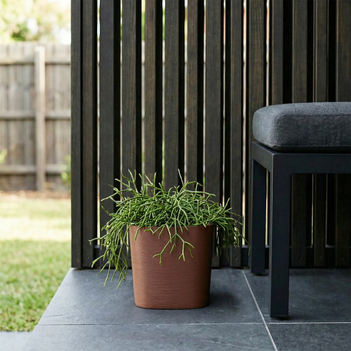Respect Brown 19cm Terracotta Florence Self Watering Pot – classic terracotta-look self watering pot for herbs and indoor plants.