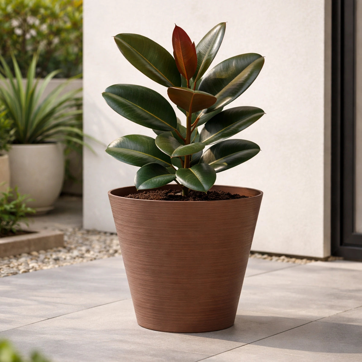 Respect Brown 25cm Terracotta Repot Self Watering Planter – medium terracotta-style self watering repot pot for indoor plants.