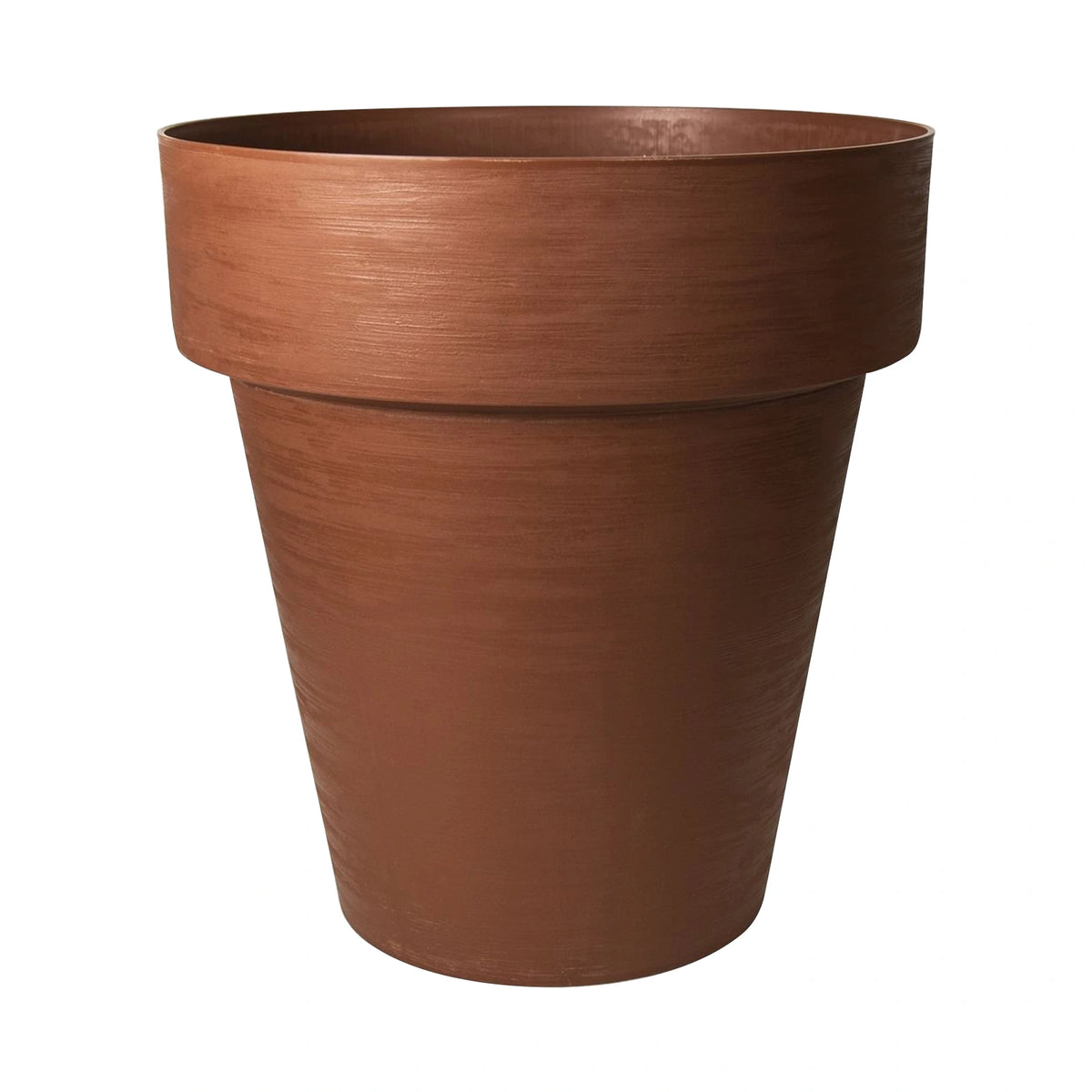 Respect Brown 30cm Terracotta Time Planter with Wheels – moveable terracotta-look plastic planter on wheels for patios.