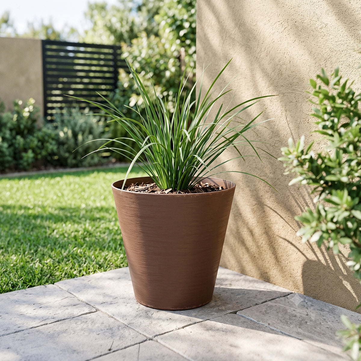 Respect Brown 30cm Terracotta Repot Self Watering Planter – large terracotta-look self watering repot pot for indoor gardens.