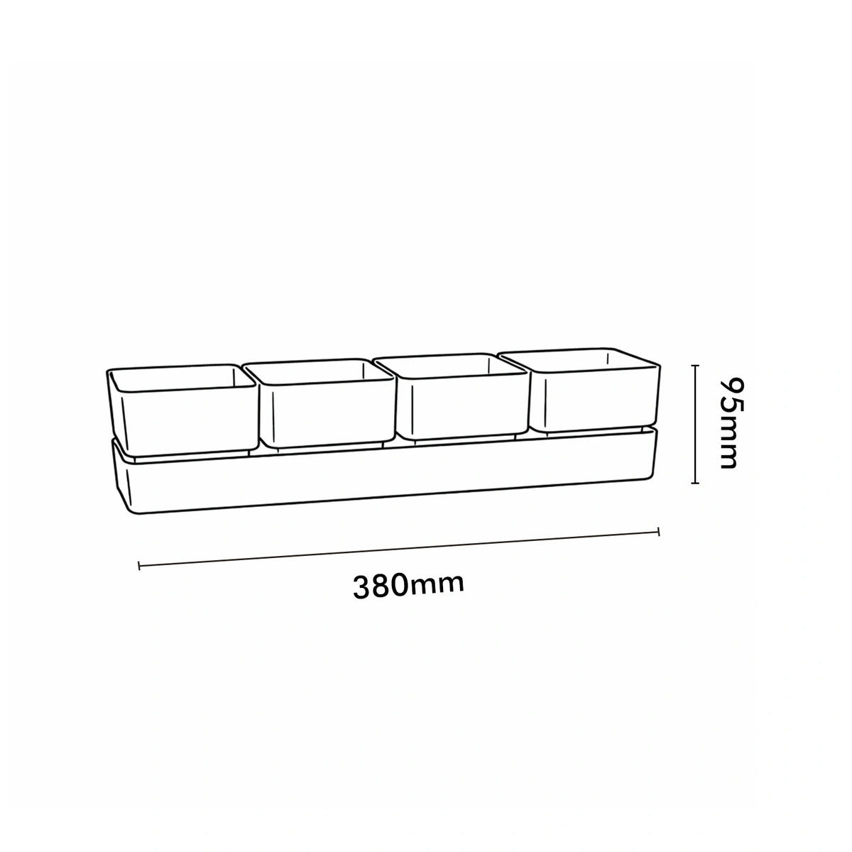Respect Brown 38cm Terracotta Quad Square Planter with Saucer – terracotta-look square planter with matching saucer for patio plants.
